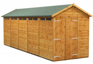 Power 20x6 Apex Secure Garden Shed - Double Door